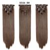 Extensión de cabello sin costuras de color degradado en stock, peluca de siete piezas, pieza de cabello directa, peluca larga y recta de color sólido de fibra química europea y americana