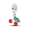 Venda Quente Comércio Exterior Cobre Banhado a Prata 925 Série de Frutas Abacate Cereja Pingentes Pulseira de Contas DIY Presente