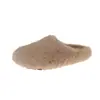 Zapatos cálidos de felpa con fondo plano para mujer 2026 nuevo estilo otoño e invierno para exteriores peludos sin cordones persona perezosa punta cerrada pantuflas de algodón