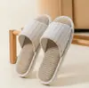 Nuevas pantuflas de lino para hombre, antideslizantes, adecuadas para primavera y otoño, uso en interiores en casa, silenciosas, pantuflas de algodón y lino para todas las estaciones para mujer