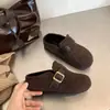 Estilo felpa de suela gruesa 2026 Zapatillas de algodón Zapatillas peludas Para mujer Hogar Otoño/Invierno Nuevo Antideslizante Resistente al desgaste Marrón Interior/Exterior