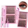 Kit Volumoso de Extensão de Cílios, Adequado para Iniciantes DIY Conjunto Misto 30406080D 8-18MM com Cola e Pinça