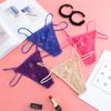 Lencería Fina de Encaje para Mujer Transparente Jacquard Sexy Ropa Interior Fina para Mujer Tanga de Tirante Delgado de Cintura Baja 6812