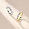 Anel de Eternidade Moissanite em Prata de Lei S925 Anel Empilhável Anel Feminino Europeu e Americano Transmissão ao Vivo Transfronteiriço Fabricante de Anel Moissanite Atacado