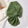 Bufanda de Punto Perforada Cruzada de Moda para Mujer Otoño e Invierno Estilo Coreano Estilo Japonés Versátil Engrosada Cálida de Lana