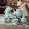 Juego de Té de la Tarde estilo Británico de Alta Gama Exquisito Juego de Café Lujo Ligero Calado Hogareño Taza y Plato de Café de Porcelana Fina