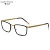 Gafas de Espejo Cruzado al por Mayor Montura de Gafas de Titanio Puro Montura de Gafas de Lámina de Titanio Gafas Retro de Montura Completa para Hombres y Mujeres 9711