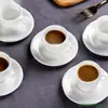 Xícara de Café Expresso e Pires 60ml Comercial Europeu Simples Cerâmica Branco Puro Xícara de Café Pequena Logotipo