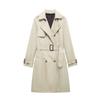 Amazon comercio exterior transfronterizo otoño e invierno 2024 nuevo abrigo trench ajustado serie temperamento estilo europeo y americano para mujer