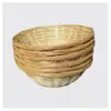 Cesta de Bambú Tejida a Mano Bol de Bambú Cesta Redonda para Escurrir Frutas y Verduras de Cocina Cesta Redonda de Almacenamiento Cesta para Snacks Cesta para Pan