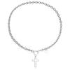 Collar con colgante de cruz de cadena gruesa punk exagerada cross White fritillary europeo y americano transfronterizo para mujer cadena de clavícula de alta calidad