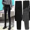 Pantalones de Maternidad Otoño Invierno Ropa Exterior Pantalones Largos Terciopelo Grueso Leggings de Maternidad de Invierno Soporte para el Vientre Pantalones Ajustados Ropa de Maternidad Otoño