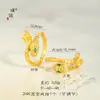 Anel Pu Zuo Jiu não desbota ouro 24k cobre verde espírito de moeda cobra do zodíaco cobra índice anel pulseira