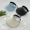 Chapéu de Sol Feminino 2024 Novo Chapéu de Sol Resistente a UV de Topo Aberto Verão Chapéu de Sol para o Rosto