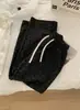 Calça de Lã Estilo Coreano com Estampa de Leopardo, Forrada, Perna Larga para Mulheres, Caimento Fluido, Relaxada, Retrô, Cintura Alta, Comprimento no Chão, Calça Espessa de Perna Reta para Outono e Inverno
