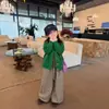 Pantalones casuales forrados de polar para niñas, colección otoño/invierno, estilo nuevo, pantalones largos a cuadros engrosados para niños, pantalones rectos estilo coreano para bebés niñas