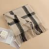 Bufanda de cachemira a cuadros estilo británico de invierno popular de comercio exterior para hombres y mujeres, chal grueso y cálido versátil de alta calidad