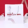 Sacola de compras de plástico transparente PP fosco presente sacola de presente sacola de plástico sacola de presente de casamento personalizada