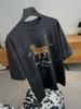 Yuran 26 Estilo Nuevo de Principios de Primavera Sensación de Piel Lino Algodón Lavado con Enzimas al Aire Camisa Oversize de Manga Corta con Estampado de Leopardo Retro