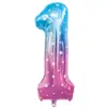 Amazon Transfronterizo Globo de Película de Aluminio Número de Cumpleaños Cielo Estrellado Set de Decoración para Fiesta Fabricante Mayorista