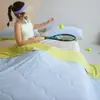 Colcha de Fibra de Soja al 55% para Aire Acondicionado, Mismo Modelo que la de Sam 4.0, Colcha de Verano de Seda Helada con Recubrimiento de Nylon, Colcha Fina Clase A para Guardería