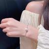Pulseira de Pérolas Artificiais Feminina Prata Esterlina Galvanizada Nova Luxo Leve Nicho Prata Quebrada Presente de Aniversário para Namorada