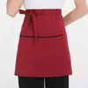 Delantal Corto de Media Longitud con Logo Personalizado para Catering, Adecuado para Meseros de Restaurante de Hot Pot, Uniforme de Trabajo de Media Longitud para Mujeres y Hombres con Texto Impreso