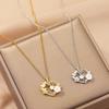 Collar de acero de titanio con diseño de flor inteligente de lujo para mujer, colgante de amor de alta gama con múltiples combinaciones y detalles sensibles al color, accesorios de cadena para clavícula.