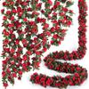 Rosa artificial videira flor artificial rattan ar condicionado tubulação revestimento sala de estar teto decoração plástico Vine flor artificial Videira