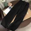 Jeans Finos Bordados de Bolso para Mulheres 2025 Verão Novo Cintura Alta Slim Reto Solto Perna Larga Comprimento Total