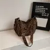 Bolso de Hombro Plegable Estampado de Leopardo Estilo Coreano 2025 Invierno Nuevo Aspecto Elegante Retro Bolso Tote Casual Estilo Occidental