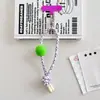 Colgante de teléfono de pompón de hilo de color dopamina de moda, llavero elegante y simple, accesorio para bolso, diseño creativo