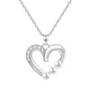 Conjunto de Brincos e Colar de Coração em Prata Esterlina Conjunto de Duas Peças Prata S925 Conjunto de Joias de Prata Feminino Conjunto de Joias Personalizado