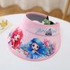 Sombrero protector solar para niños, de verano, para mujer, con parte superior vacía y protección UV, transpirable, con dibujos animados
