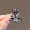 Nuevo y exquisito pasador pequeño de flor clip de agarre de diamantes de imitación de amor tamaño pequeño lindo clip para la parte superior de la cabeza de princesa pasador clip para flequillo