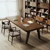 Escritorio Grande Largo de Madera Maciza, Mesa Doble de Estudio y Lectura, Escritorio de Oficina Simple para Computadora, Mesa de Conferencias, Mesa de Trabajo, Mesa Grande de Tablero de Madera Maciza