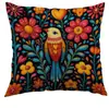 Funda de almohada popular con diseño bohemio de pájaro y flores de Temu transfronteriza para oficina, dormitorio y sofá