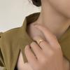 Anel de Commuter Estilo Francês com Strass de Formato Irregular para Mulheres, Estilo Nicho Coreano, Anel Elegante, Anel Aberto Europeu e Americano para Dedo Indicador