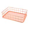 Cesta de almacenamiento de hierro nórdico al por mayor de fábrica, caja de almacenamiento de cosméticos, cesta de escritorio para snacks, cesta de almacenamiento de mascarillas, marco para artículos diversos