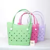 Bolsa de Praia Eva Europeia e Americana Bolsa de Mão para Exterior, Acessórios DIY Personalizáveis, Estilo Coreano, Grande Capacidade, Bolsa Perfurada Simples e Fashion