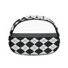 Bolsa de Cosméticos Clásica Blanca y Negra, Bolsa de Cosméticos con Patrón de Tablero de Ajedrez, Bolsa de Almacenamiento Impermeable Serie Blanca y Negra