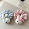 Pelúcia Fofa de Coelho Miffy Scrunchie Listrado Doce para Coque de Menina Elástico para Rabo de Cavalo Alto e Baixo