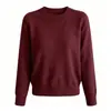 Top de tricô minimalista de manga longa com pequeno logo nas costas para mulheres, coleção primavera 2026, plus size, estilo nicho, top para usar por baixo