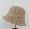 Sombrero de Pescador Tejido Calado para Sol de Estilo Primavera y Verano para Mujer, Versátil para un Look Natural, Sombrero Plegable con Protección Solar y Ala Ancha que Hace que la Cara Parezca Más Pequeña, Moderno