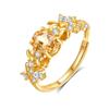 Anillo Caperucita Roja Explosiones Bauhinia Plata Esterlina S925 para Mujer Cristal Tesoro Color Natural Pulsera para Mujer Estilo Lujo Ligero de Alta Gama