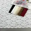 Tela de Encaje Floral de Trébol de Cuatro Hojas Estilo Francés, Amigable con la Piel, Ligera, Transparente, Encaje Base de Hilo de Pluma para Mujer, Disponible en Múltiples Colores