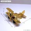 Coleção de Enfeites de Avião de Ferro Retrô Decorações para Casa Loja Mesa Presente para Menino Modelo de Caça
