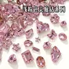 Polvo claro rosa flor de cerezo fondo puntiagudo forma de diamante amor lado gordo copo de nieve azúcar cristal mariposa k9 vidrio joyería para uñas al por mayor