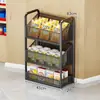 Estantes de Snacks para Supermercado Estante de Almacenamiento de Bebidas y Snacks de Múltiples Niveles para el Hogar Estante de Exhibición Desmontable para Tiendas de Conveniencia