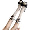 Calcetines Medios con Lazo Doble Calcetines Lolita para Niñas Calcetines Huecos con Lazo Calcetines Shoehock para Niñas JK Calcetines Estilo Fresco
